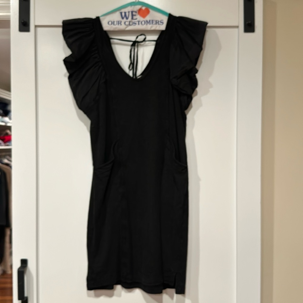 Anthropologie spring dress with butterfly sleeves and pockets